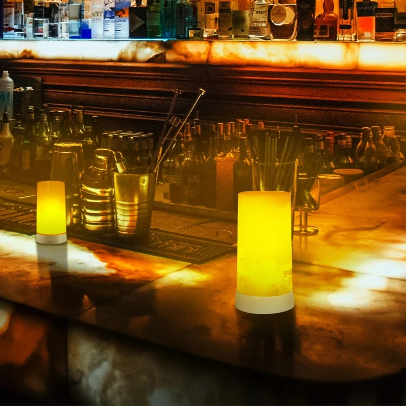 USB Rechargeable LED Flame Lamp Simulates Flame Effects, Realistic Bar Interior Decoration