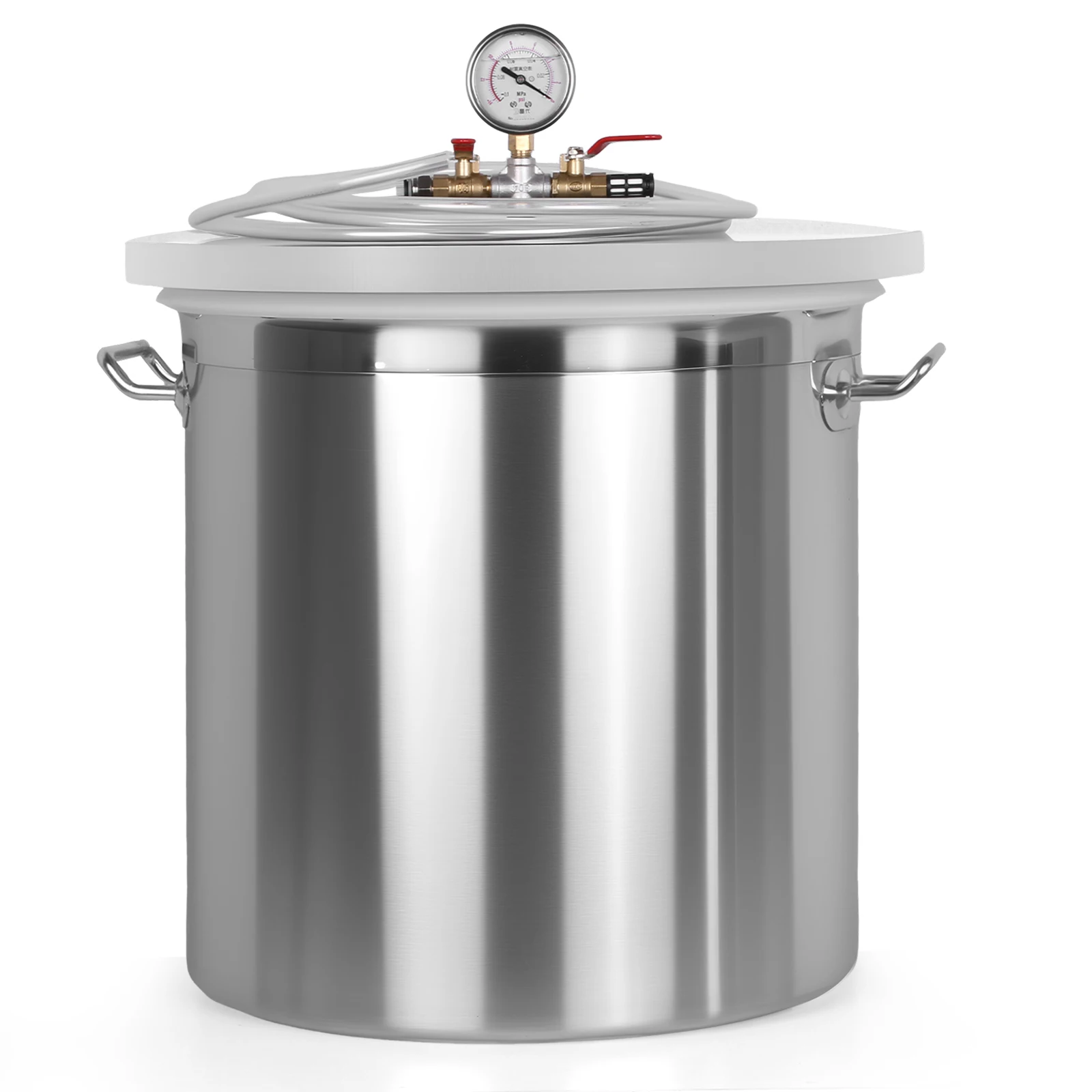 

304 Stainless Steel Degassing Chamber Kit with Clear Lid Vacuum Defoaming Drum Without Pump for Stabilizing Wood Epoxies Casting