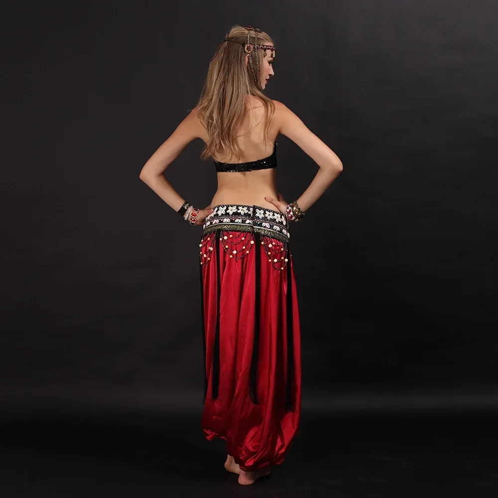 طقم زي الرقص الشرقي للنساء ، الزي القبلي ، حزام حمالة الصدر ، خمر ، كرنفال ، 2 عرض