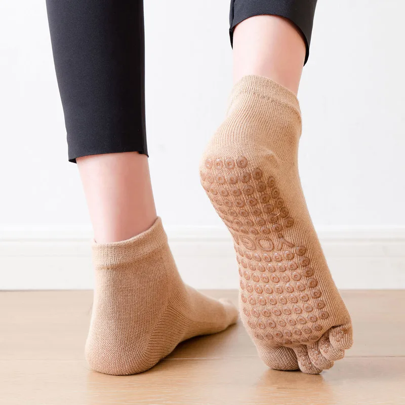 Pilates Dance Gym Yoga Socken Baumwolle Fünf-Finger rutschfeste Sportsocken Atmungsaktive, schnell trocknende, elastische Fitness-Socken – Detail 6