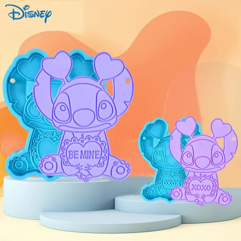 Disney Stitch Anime Figure Silicone Mold DIY Pendant Epoxy Resin Molds Necklace Keychain Making Mould Chocolate Candy Mould Gift