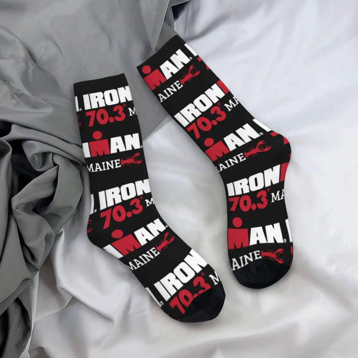 Hip-hop Triathlon Extreme Sports Logo Skateboard Socks Swim Bike Run Polyester Crew Socks for Women Men Non-slip