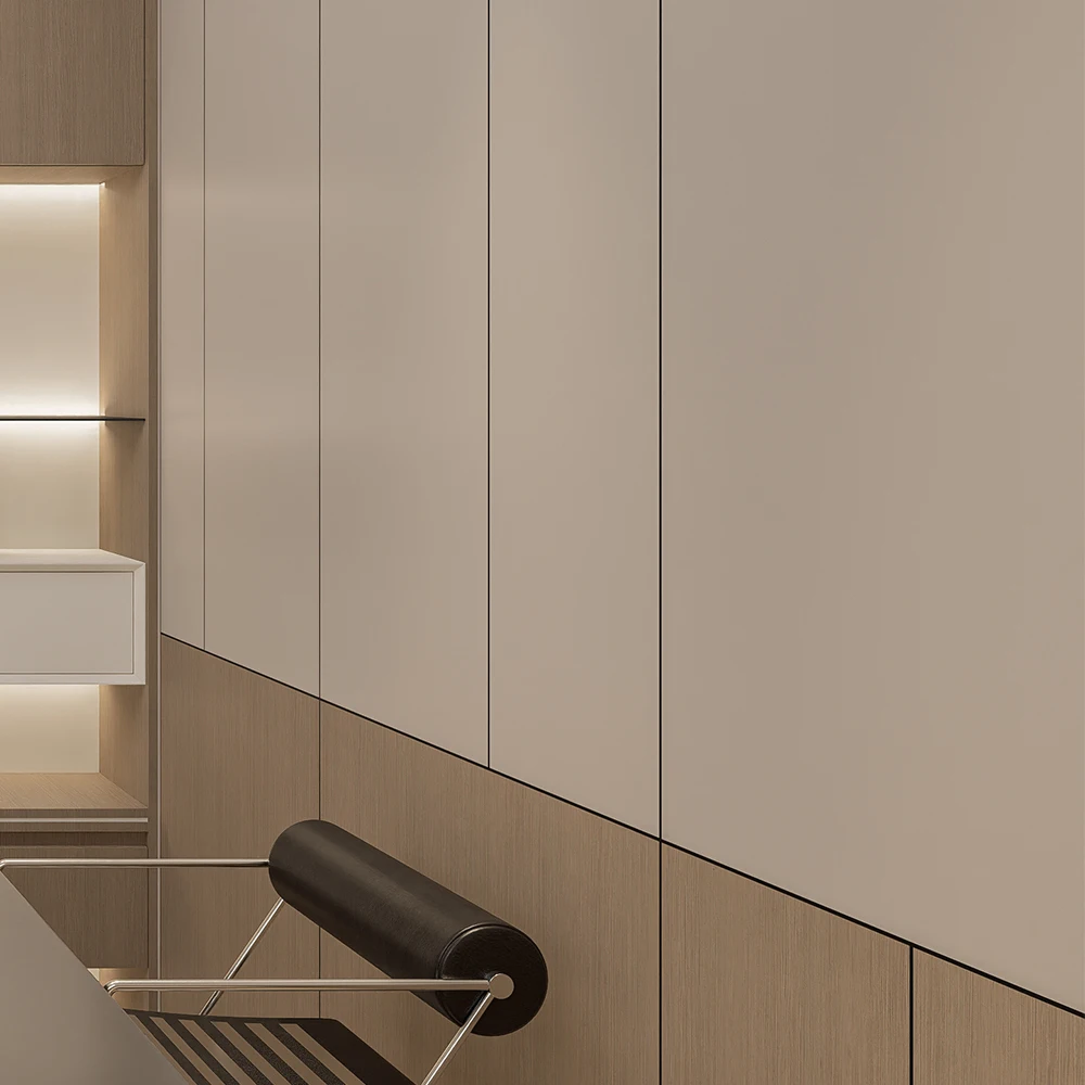 #Modern Double-Sided Melamine Wall Paneling, Custom Decorative Wainscoting for Office & Living Room