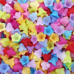 20Pcs/set 13mm*10mm Transparent Frosted Acrylic Beads Caps Morning Gory Flower DIY Jewelry Making Necklace Bracelet Wholesale
