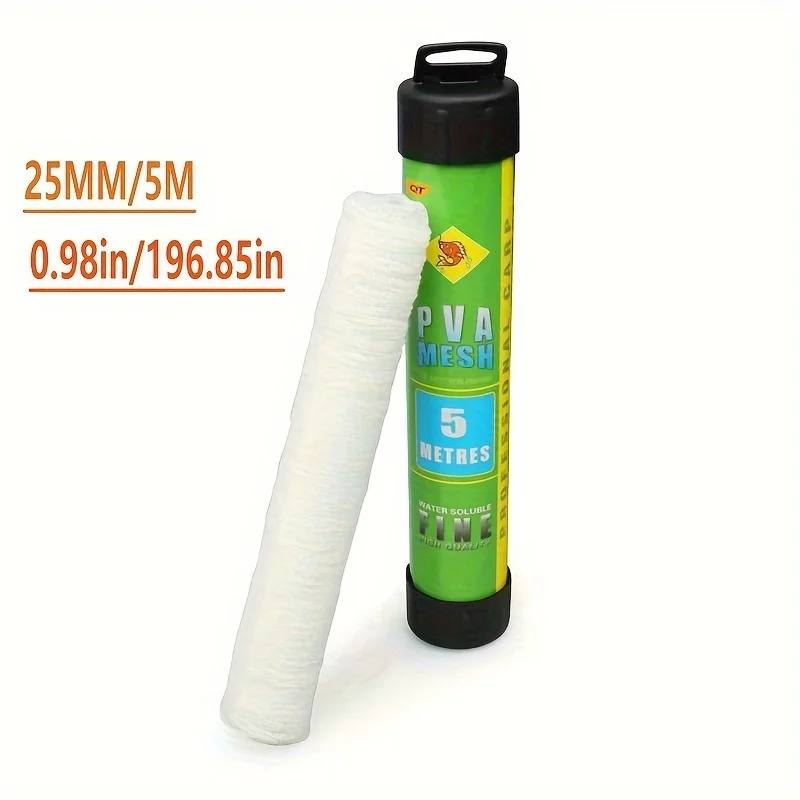 1PC 5M Angeln Feeder PVA Wasser Auflösen Schmale Mesh Rohr Net Karpfen Lockt Refill Plunger Bar Tackle Karpfen angeln Feeder – Detail 3