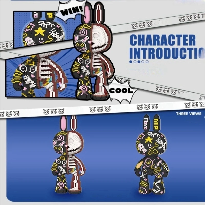 New 8000pcs Diamond Particles Assembling Rabbits,Puzzle Building Blocks Toys Boys and Girls Birthday Gift Lhome Ornament 55cm