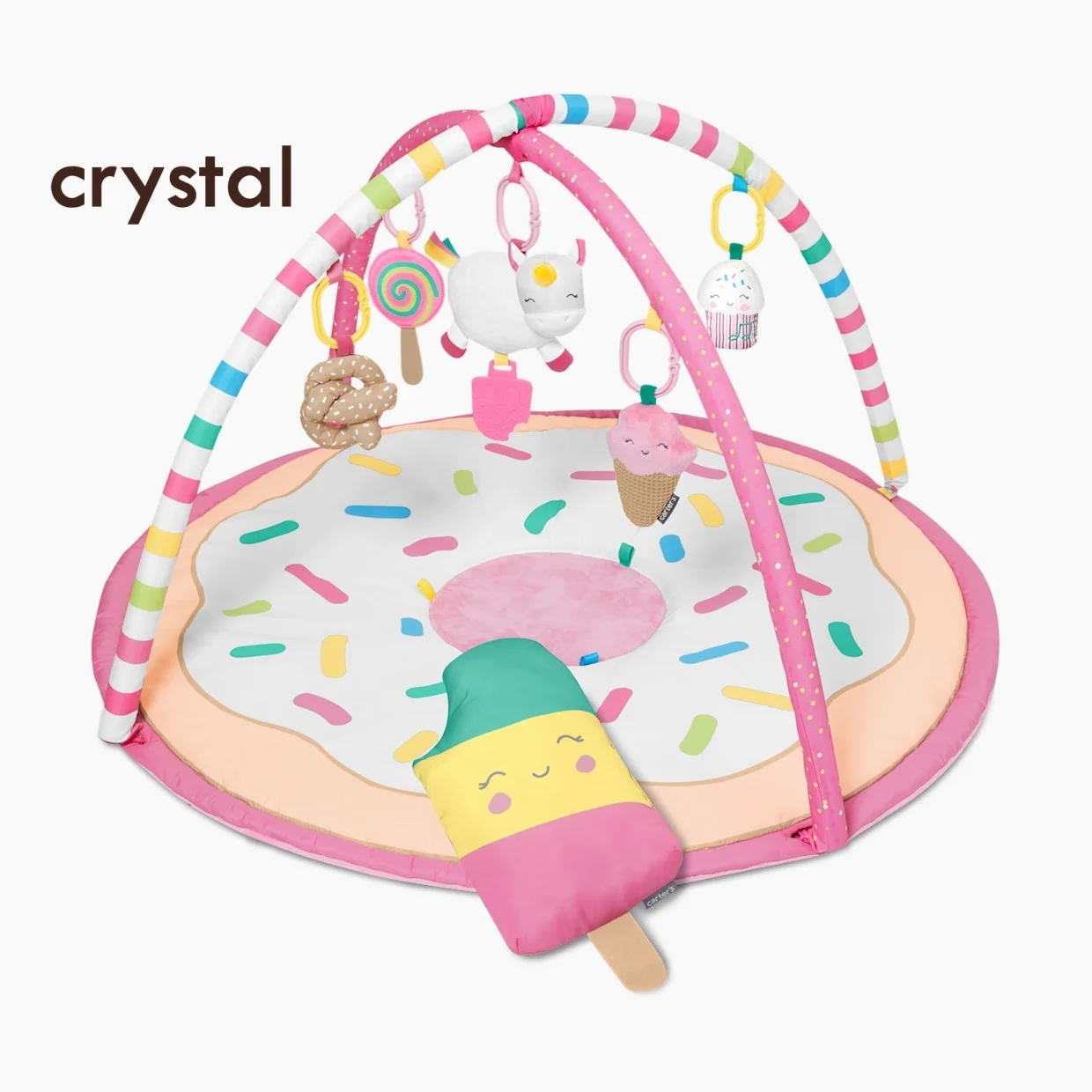 Crystal Customized Montessori Baby Play Gym Wood Geometric Shape Soft Stuffed Infant Activity Mat Wholesale OEM