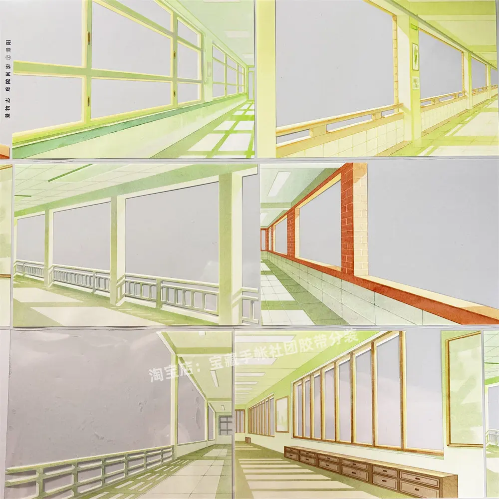 

washi pet tape Jingwu Zhi's A255 Gallery Gap Shadow Two Qingyang Scenery Zhi Antique Style journal collage planner St