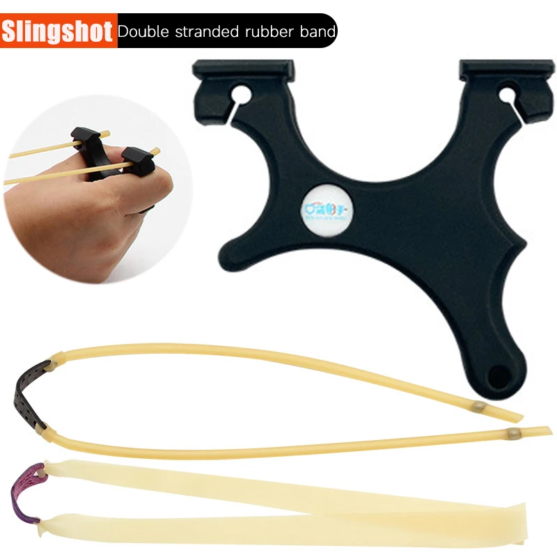 Slingshot  Powerful Catapult Outdoor Hunting Flat Leather Card Ball Rubber Band Archer Pocket Slingshot Games For Kids Adult