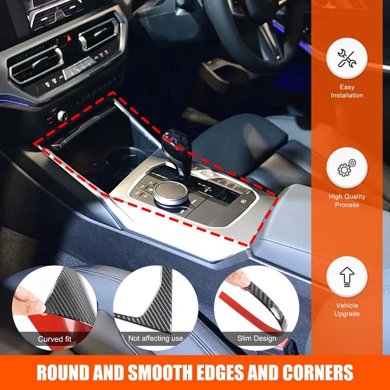 

For BMW 3 Series G20 2020-2025 Car Center Control Gearbox Panel Decoration Soft Carbon Fiber Automotive Interior Accessories