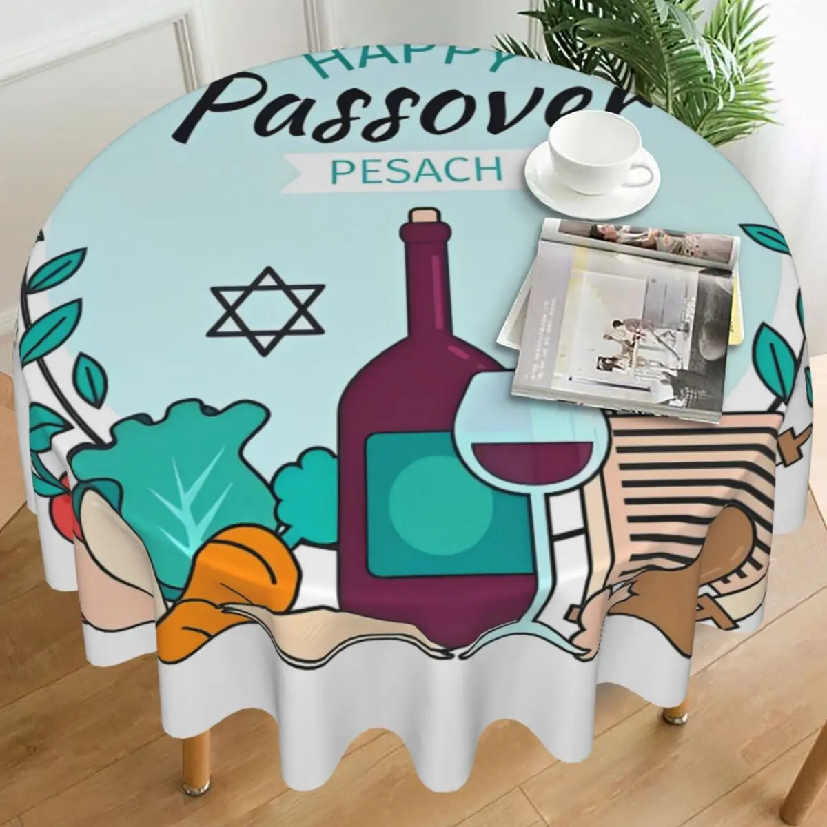 

Скатерть Happy Jewish Passover, защитная круглая крышка для стола, ретро скатерть на заказ «сделай сам», для домашней вечеринки, столовой