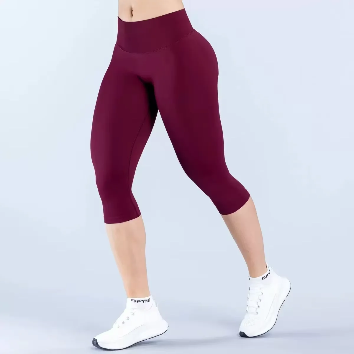 DF  Pants Seamless Rib Women's Yoga High Waist Tinting Buttocks Slim-Fit Running scrunch butt