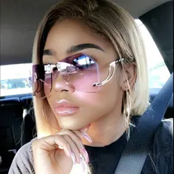 45360 CCSPACE 8 Color 32g Irregular Frameless Sunglasses Women Gradient Alloy Frame Brand Glasses Designer Fashion Female Shades