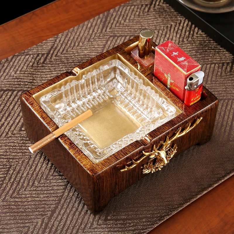 

European-Style Large Ashtray Creative Personalized Trend Retro Living Room Prevent Fly Ash Office Home Ornament Ashtray