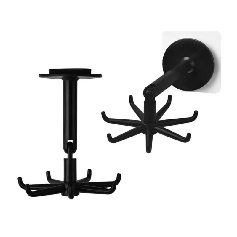 

360 Degree Rotating Hook Plastic 7 Prong Hook for Hanging Pots Towels Keys Space Saving Bathroom Towel Hook
