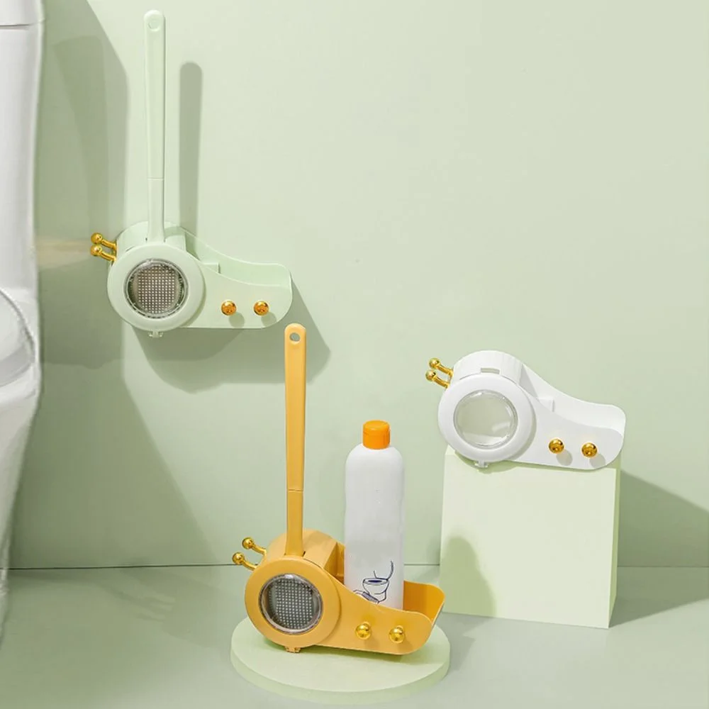 

Cartoon Snail Toilet Brush Shelf Toilet Brush in One Comfortable Handle Toilet Bowl Cleaner Wall-Mounted Durable