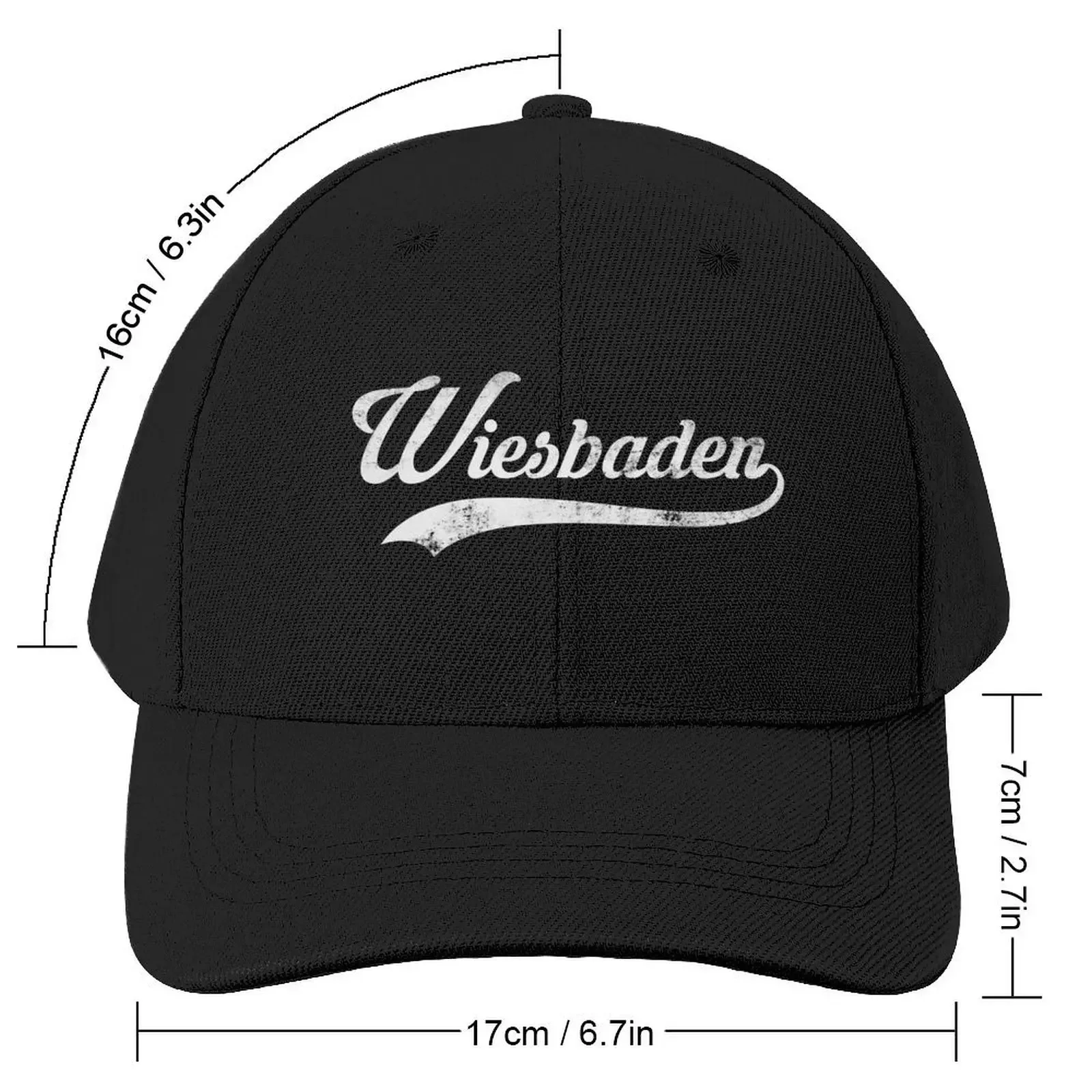 Wiesbaden City Vintage Retro Style Design - Cool Old School Gift Idea Baseball Cap fashionable Beach Outing Hats Man Women's