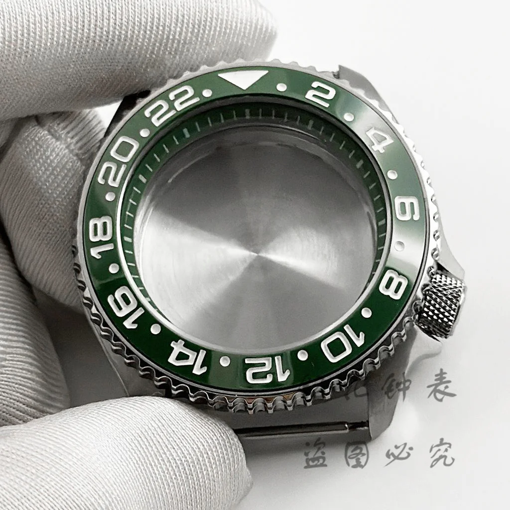 Green Ring 42mm Watch Case With Sloping Bezel For NH34 NH35 NH36 NH38 NH70 Movement 28.5mm Dial Mods 007 009 Case