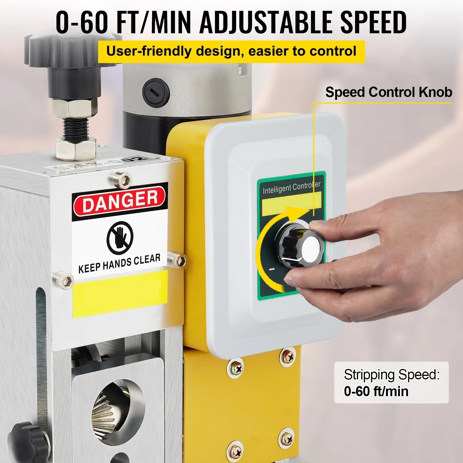 Imagem -04 - Máquina de Decapagem de Fio Elétrico de Velocidade Ajustável Descascador de Cabos Descascador de Cobre Recuperação de Fio de Alumínio 400w 1.540 mm