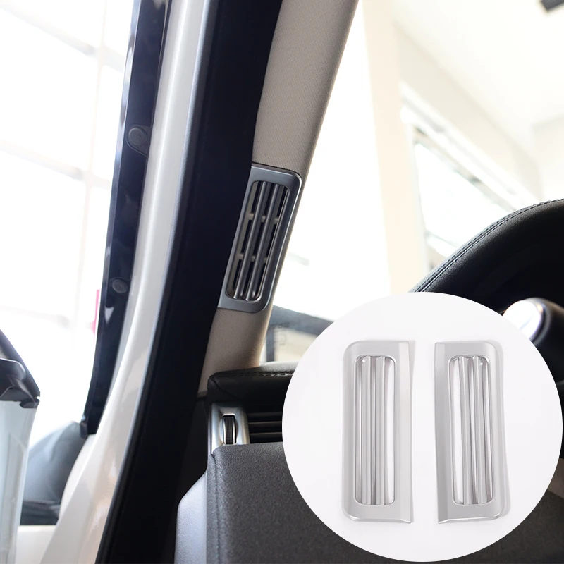 

For Land Rover Range Rover Evoque 2012-2018 ABS Silver Car Front A Pillar Air Conditioning Outlet Frame Cover Trim Accessories