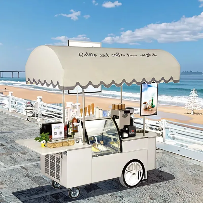 

Commercial Street Food Vendor Cart Mobile Snack Food Cart Pizza Hot Dog Ice Cream Coffee Taco Vending Food Truck Cart for Sale