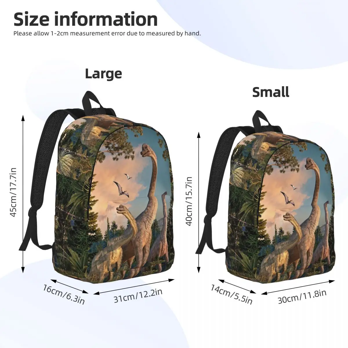 Mochila Brachiosaurus Walk para hombres y mujeres, mochila informal para escuela secundaria, senderismo, viaje, Daypack Dinosaurs Dinos, bolsas de lona para computadora portátil, regalo