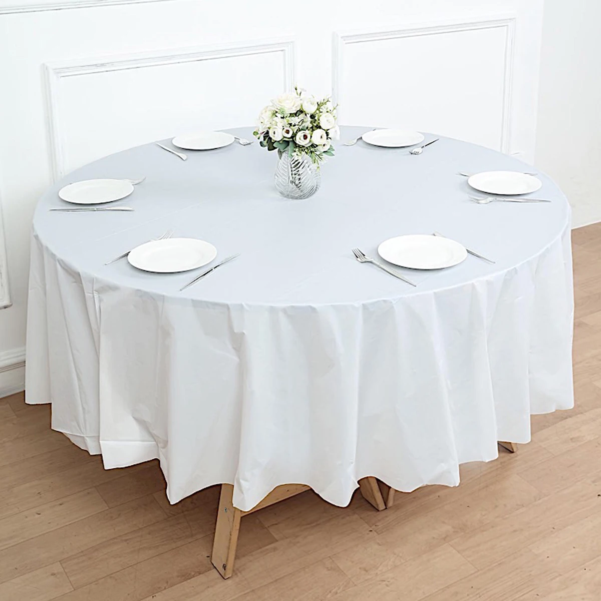 Solid Color Disposable Tablecloth Round Table Cloth Nordic Table Cover for Home Wedding Birthday Christmas Party Decoration