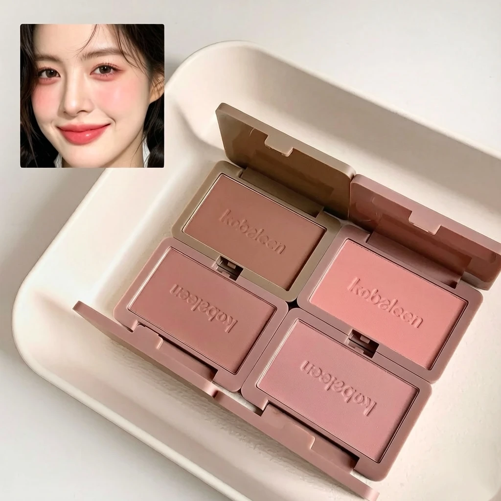 Kobeleen Matte Blush Powder Soft Nude Tones Smooth Texture Natural Flush Daily Face Cosmetic