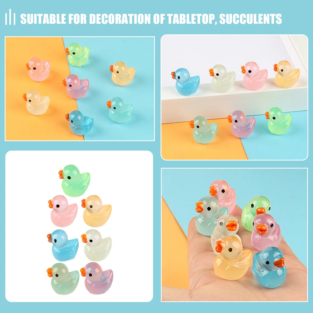 12-teilige Statue, simuliertes Spielzeug, Ornament, Mini-Enten, Kunstharz, Miniatur-Dekorfiguren