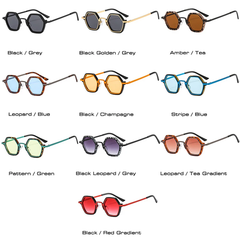SO&EI Retro wielokątne kwadratowe okulary przeciwsłoneczne damskie moda jasne oceaniczne soczewki gradientowe okulary męskie modne Punk okulary przeciwsłoneczne odcienie UV400 — zdjęcie 5