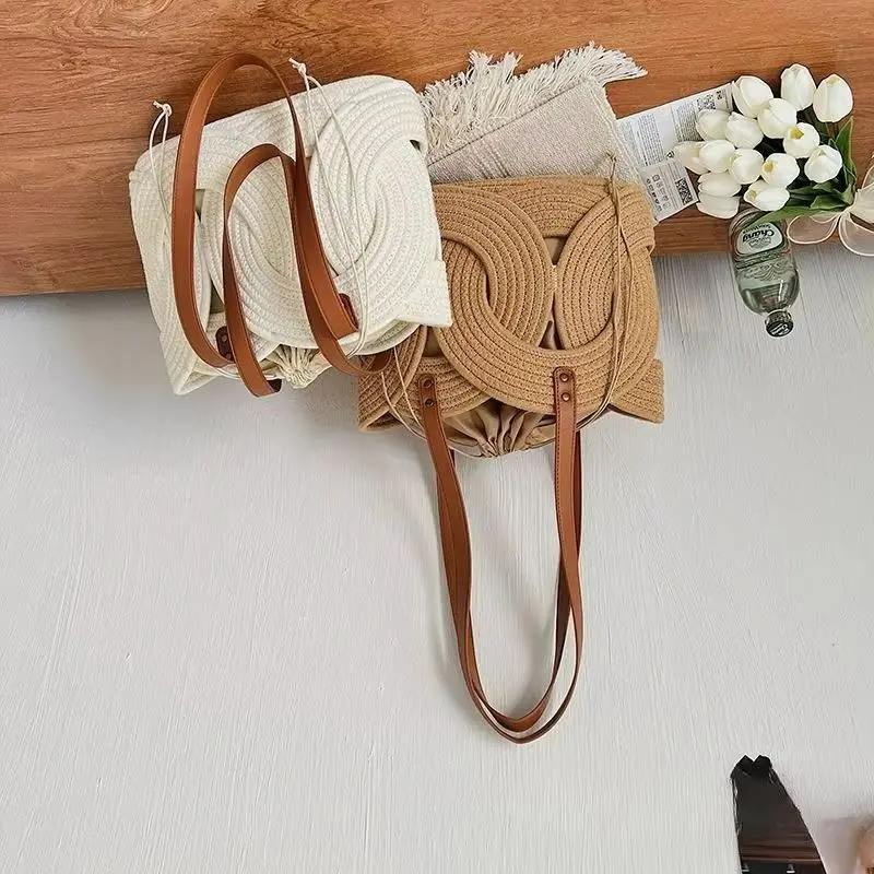 Fashion Casual Versatile Premium Texture Woven Handheld Shoulder Bag Exquisite Simple Trend Commuter Temperament Personality
