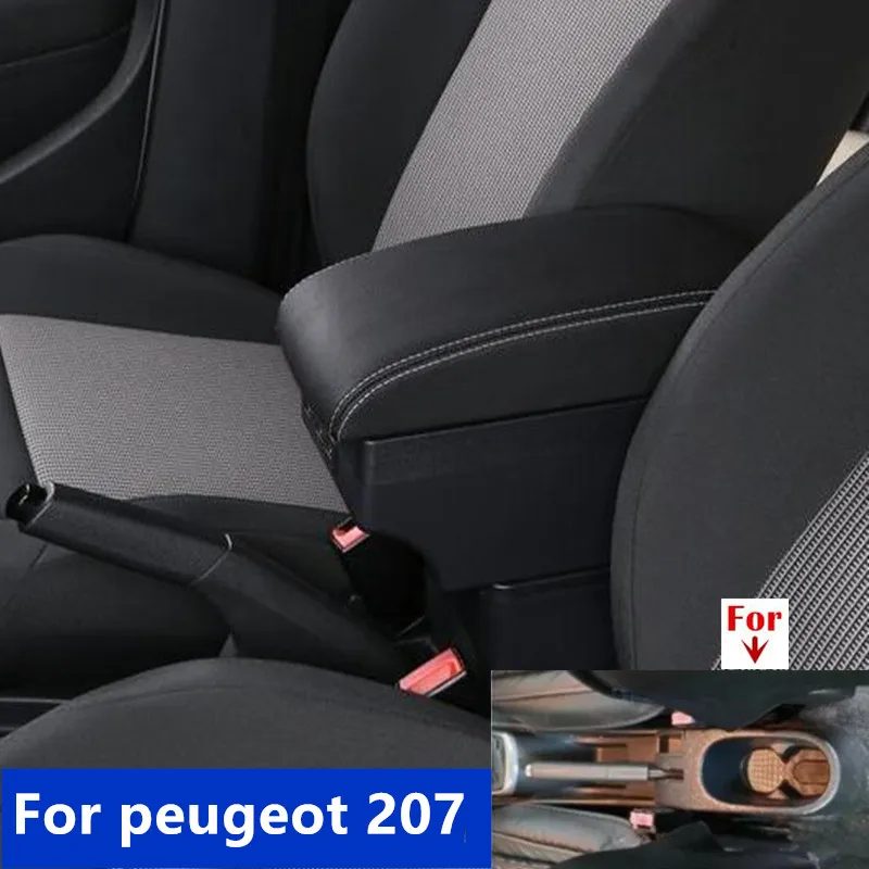 Accoudoir de voiture pour Peugeot 207, boîte de rangement centrale avec USB, intérieur dédié, rénovation, accessoires de voiture, pour Peugeot 207CC