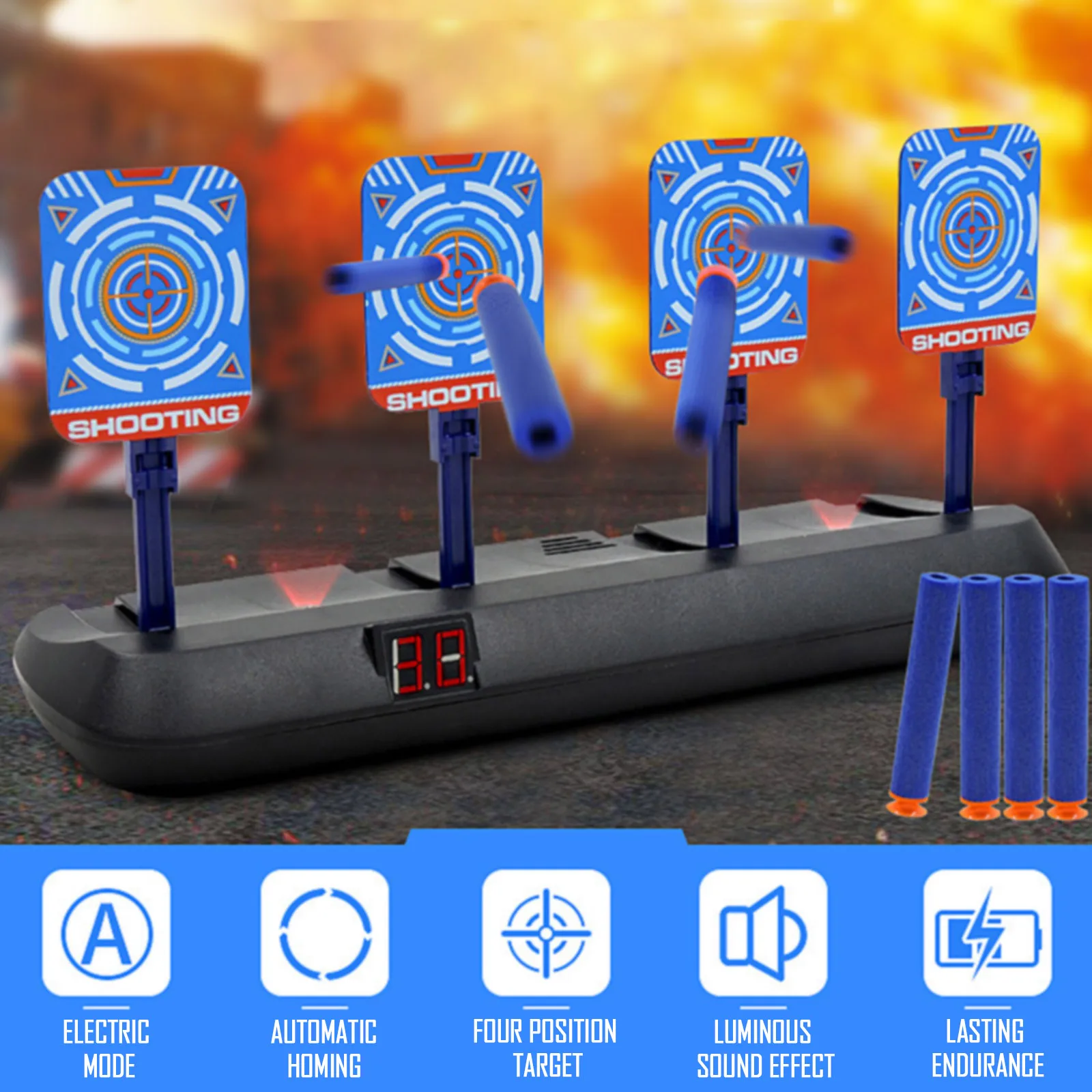 Cible numérique électronique avec effet sonore lumineux intelligent, haute précision, Cristal automatique, cible de notation, jeux de sport pour garçons et filles