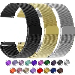 20mm for Samsung Galaxy Watch 7 5pro-6-4-Classic/active 2 22mm Milanese Loop Band Metal Magnetic Bracelet Huawei GT 4-3-2e Strap