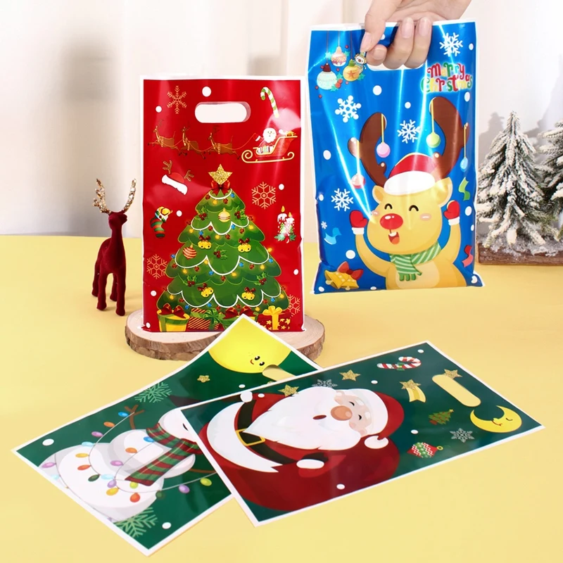Frohe Weihnachten Geschenke Tasche Weihnachtsmann Weihnachtsbaum Süßigkeiten Tasche 2025, Frohe Weihnachten Dekor für Zuhause Weihnachten Navidad Noel Neujahr Verpackung