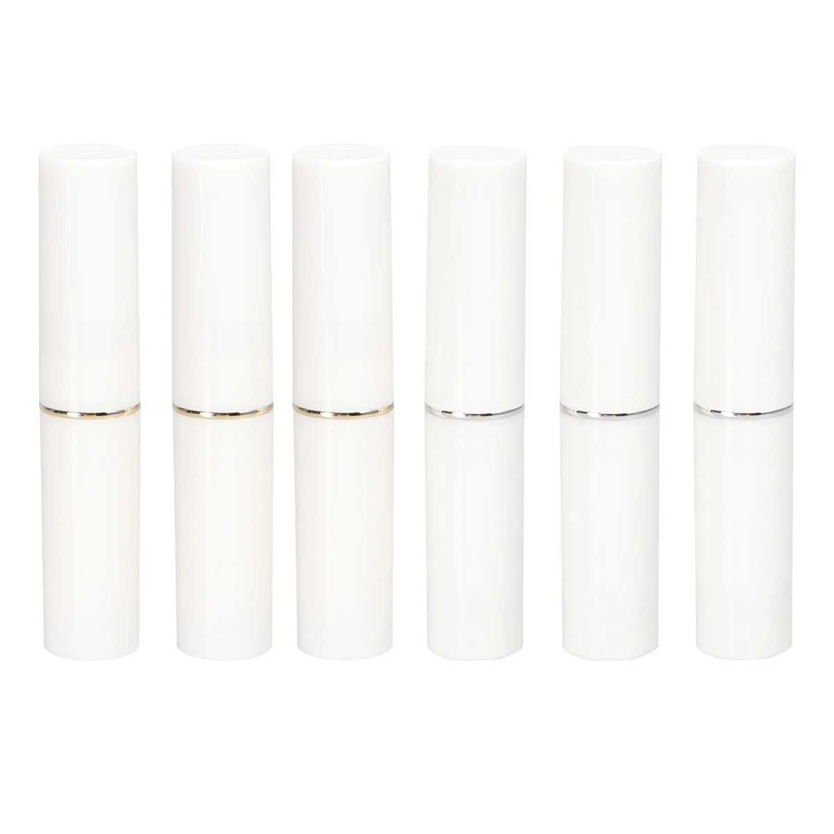 6pcs 28g Women Empty Plastic Lip Balm Tubes Simple Lip Gloss Storage Container for Ladies and Girls (3 Golden, 3 Silver)