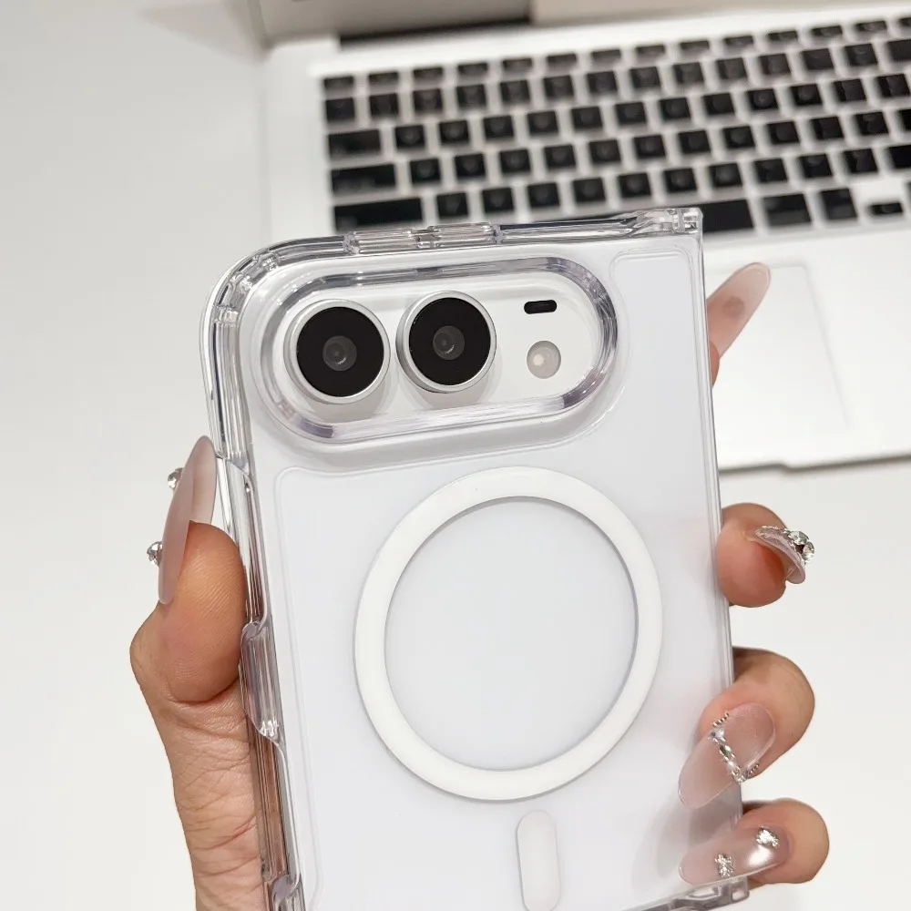 Original Magnetische Transparente Handyhülle für iPhone Duo 18 Fold 17 16 15 14 13 12 Pro Max für Magsafe Kabelloses Laden Cover – Detail 3