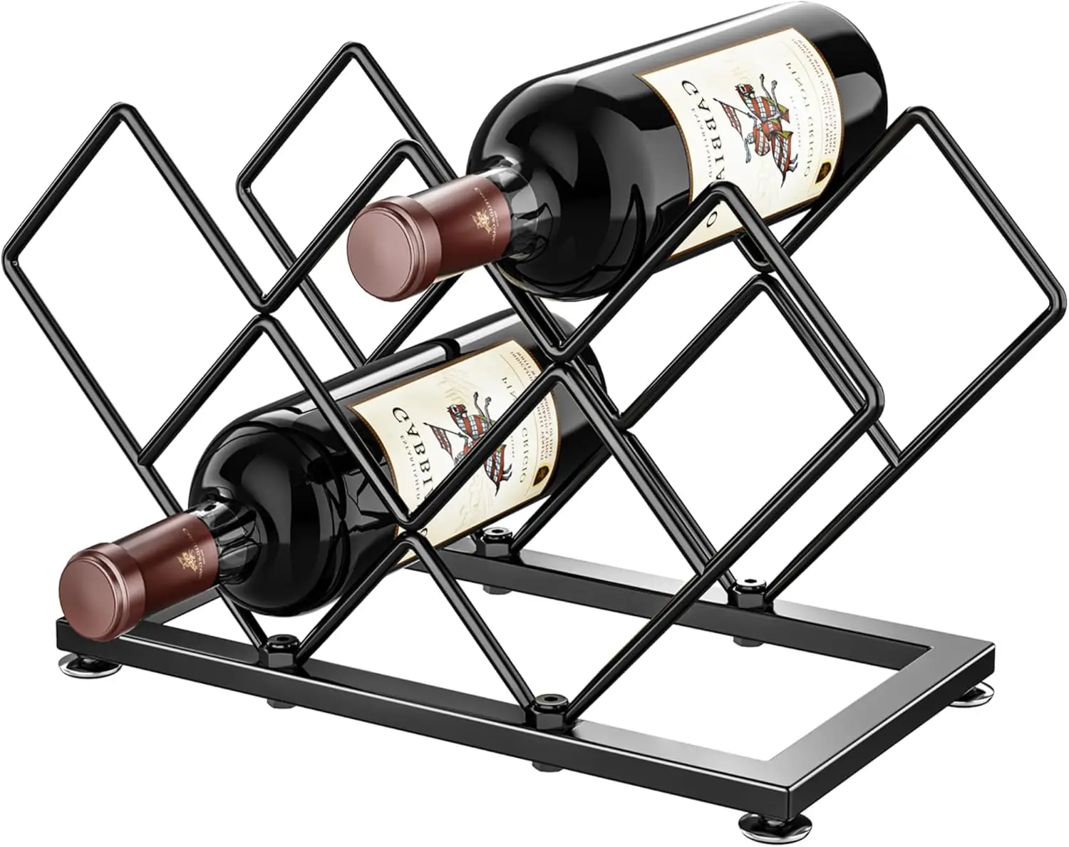 7-Bottle Metal Countertop Wine Rack - Space-Saving Holder for Kitchen, Bar, Cabinet Storage