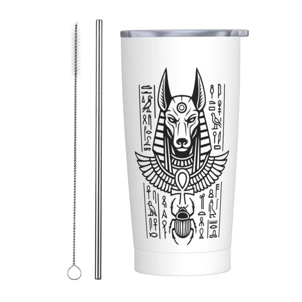 Egyptian Deities God Egypt Pharaoh Stainless Steel Tumbler Vacuum Insulated Mugs Thermal Cold Cup Straws With Lid 20oz