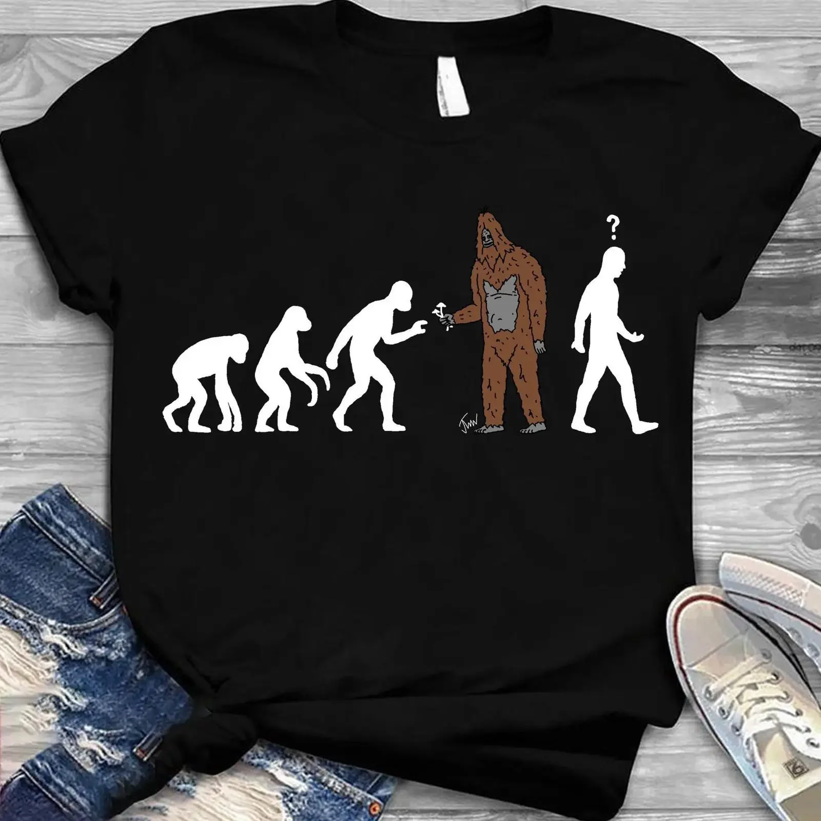 T-shirt The Big Lez Show Evolution vintage délavé légèrement graphique extensible doux élégant streetwear respirant homme