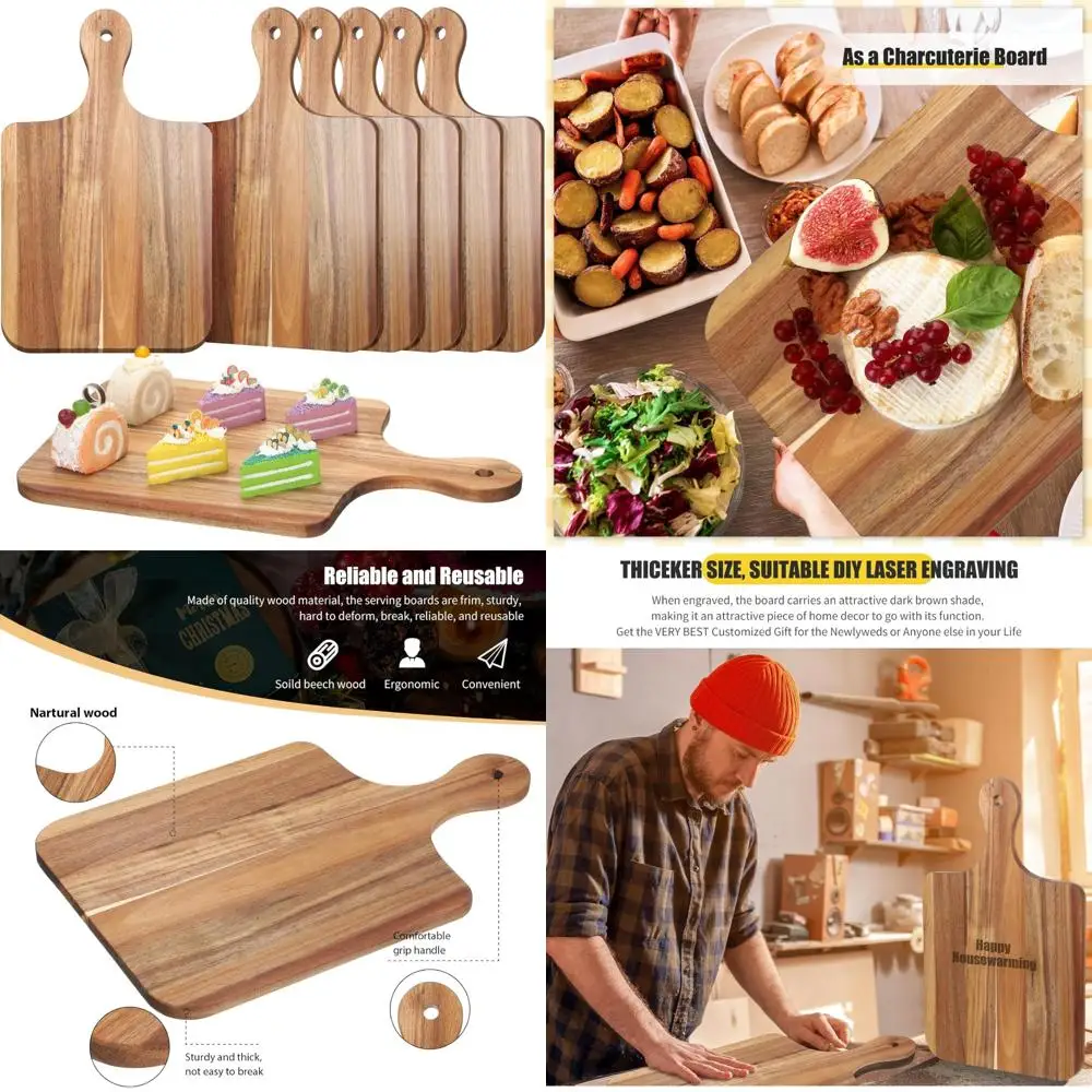 

Массовые деревянные разделочные доски — толстые кухонные разделочные тарелки с ручками для сервировки мясных изделий и гравировки