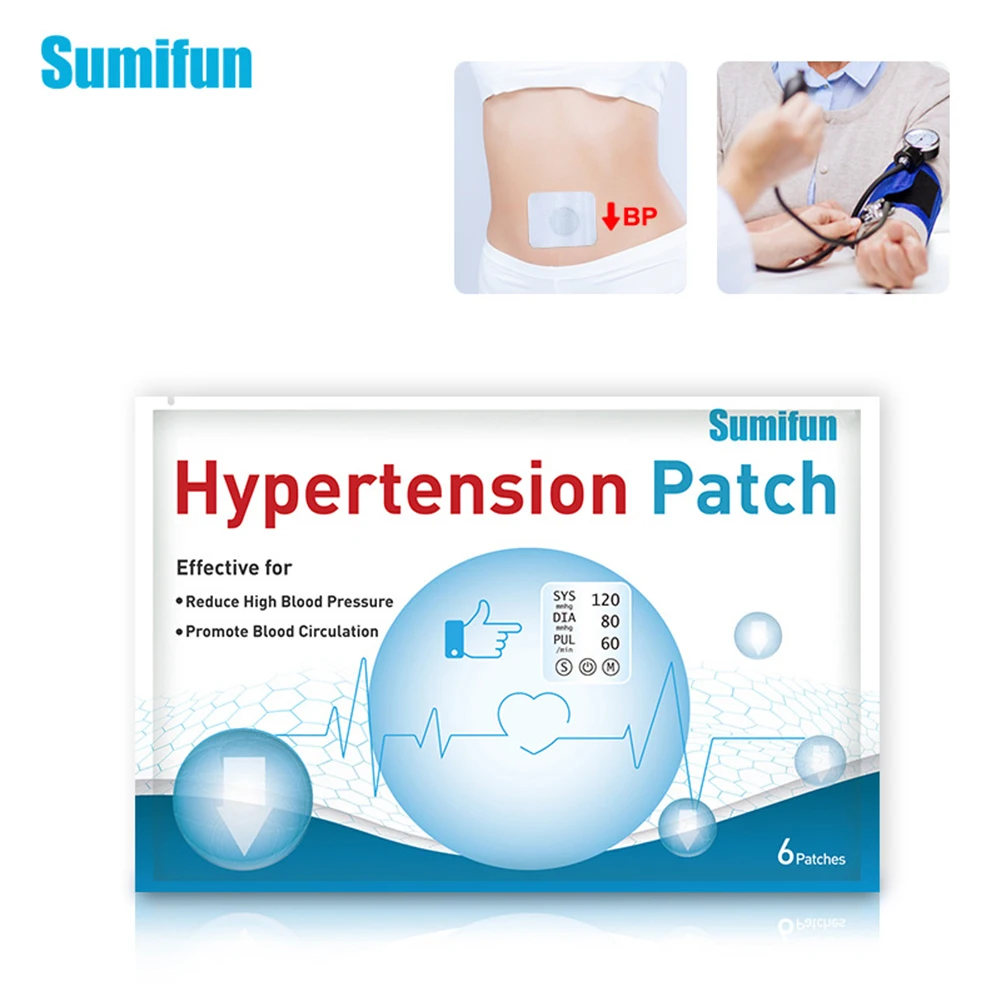 6pcs Anti Hypertension Patches Control High Blood Pressure Herbal Plaster Patch