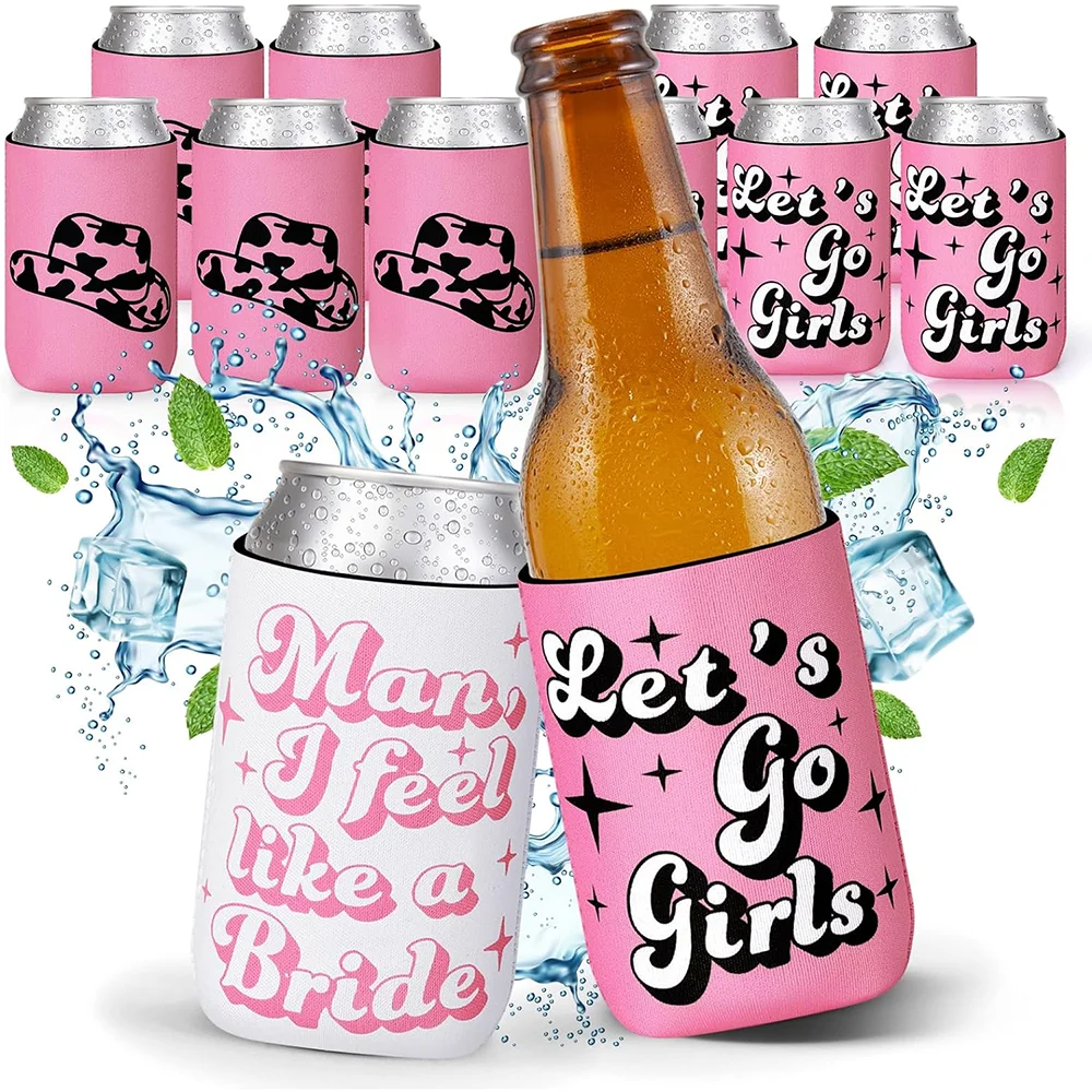 

Disco Cowgirl Can Coolers Let's Go Girl Beverage Can Sleeves Space Cowgirl Bridal Shower Gift 70s Theme Retro Bachelorette Party