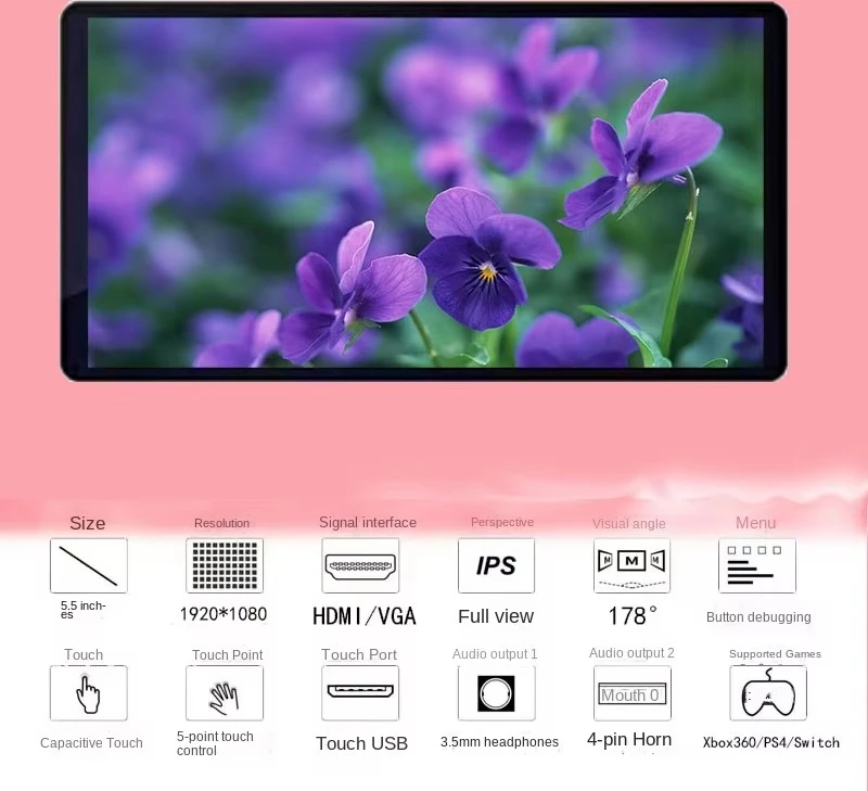 5.5-Inch Mini-Host-Inch Display Portable Screen Small Sub-Screen  Game Console PS4