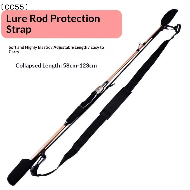 Adjustable Fishing Rod Sling With Cap Protection  Strap For Outdoor Sea Fishing Fans〔CC55〕