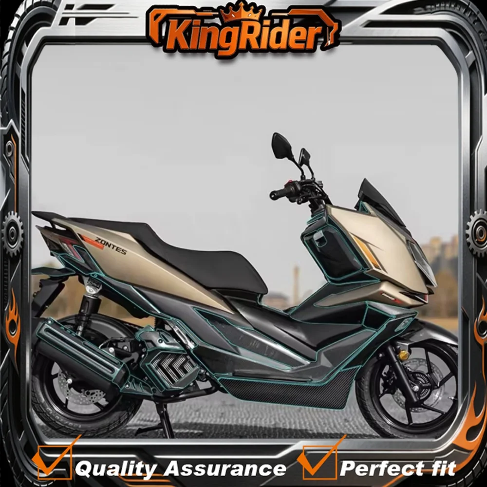 Carbon fiber protective film for 2026 ZONTES 150X motorcycle fuel tank sticker, abrasion-resistant sticker accessory.
