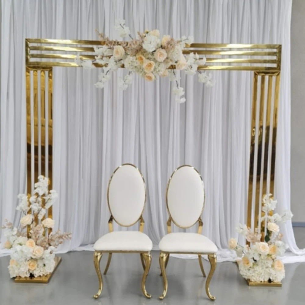 Backdrop Four-row Square Screen Frame Wedding Arch Iron Props Flower Door Stand Geometry Shelf