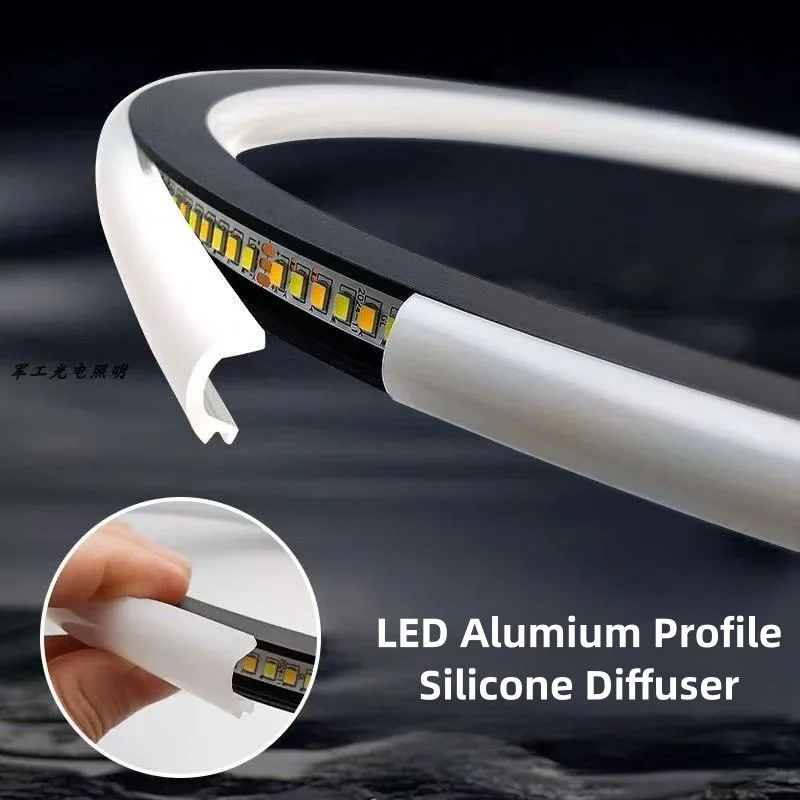 

Flexible Led Silicone Diffuser Channel Strip Light Replaceable Lampshade Accessories Bendable Aluminum Profile Silicone Cover