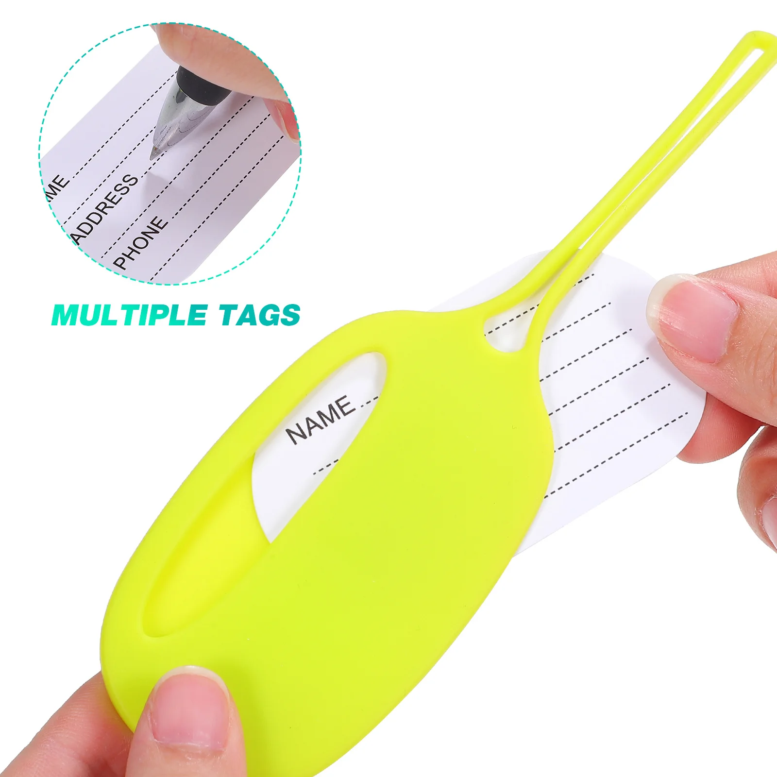 3 قطعة علامات الأمتعة السيليكون الأخضر حقائب متينة لعربة السفر علامات أسماء للأمتعة اسم العلامة تعريف الأسرة #3