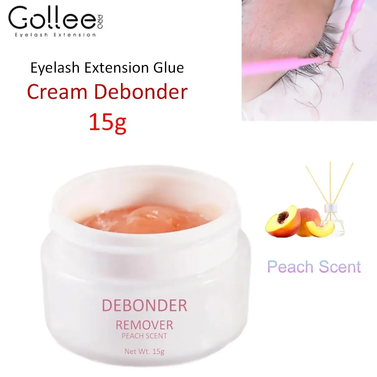 

Gollee Eyelash Extensions Cream Glue Debonder 15g Natural Pigment Fast Dissolution, Professional Adhesive Debonder Cream Type